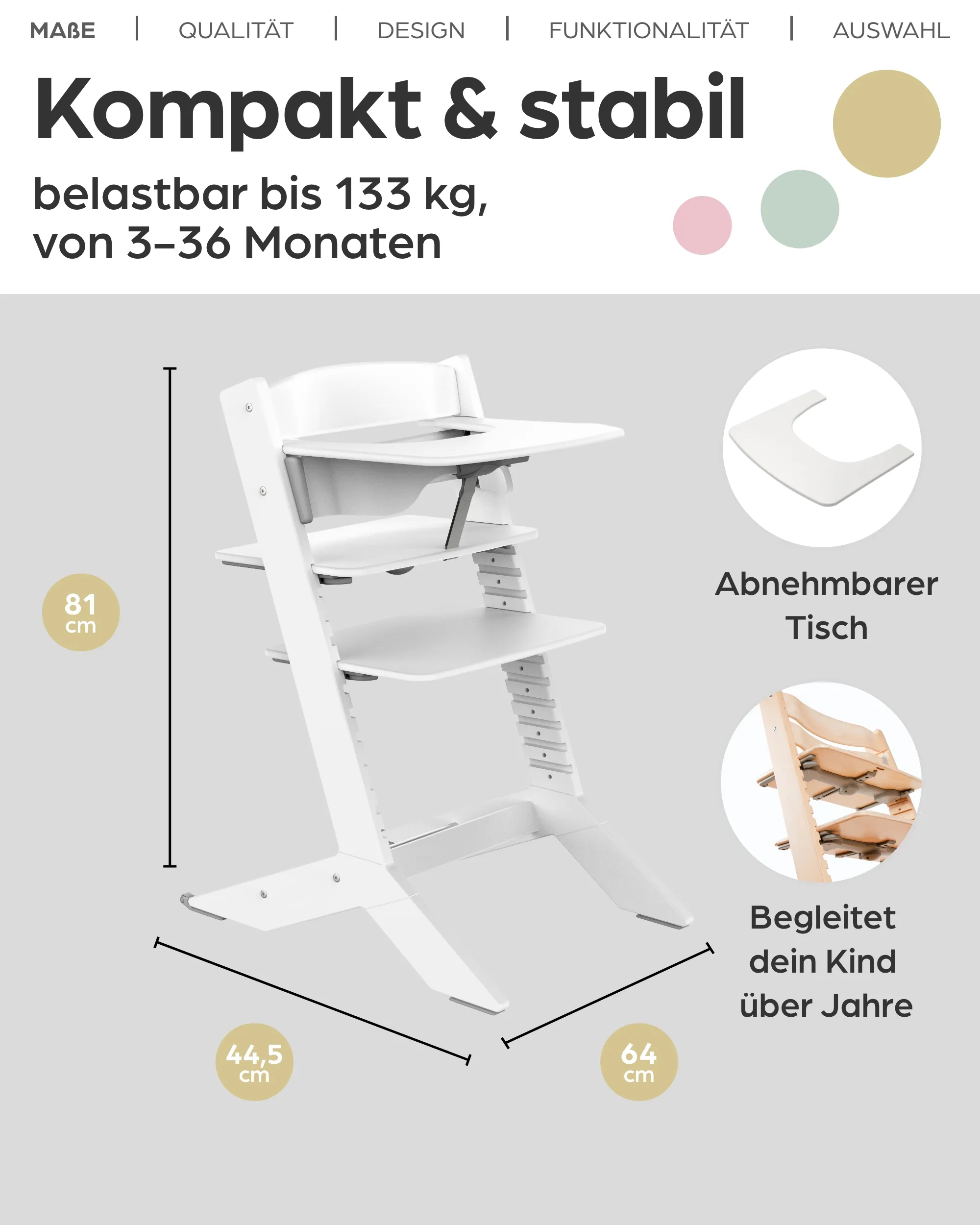 NALA - Baby- & Kinderhochstuhl aus Holz