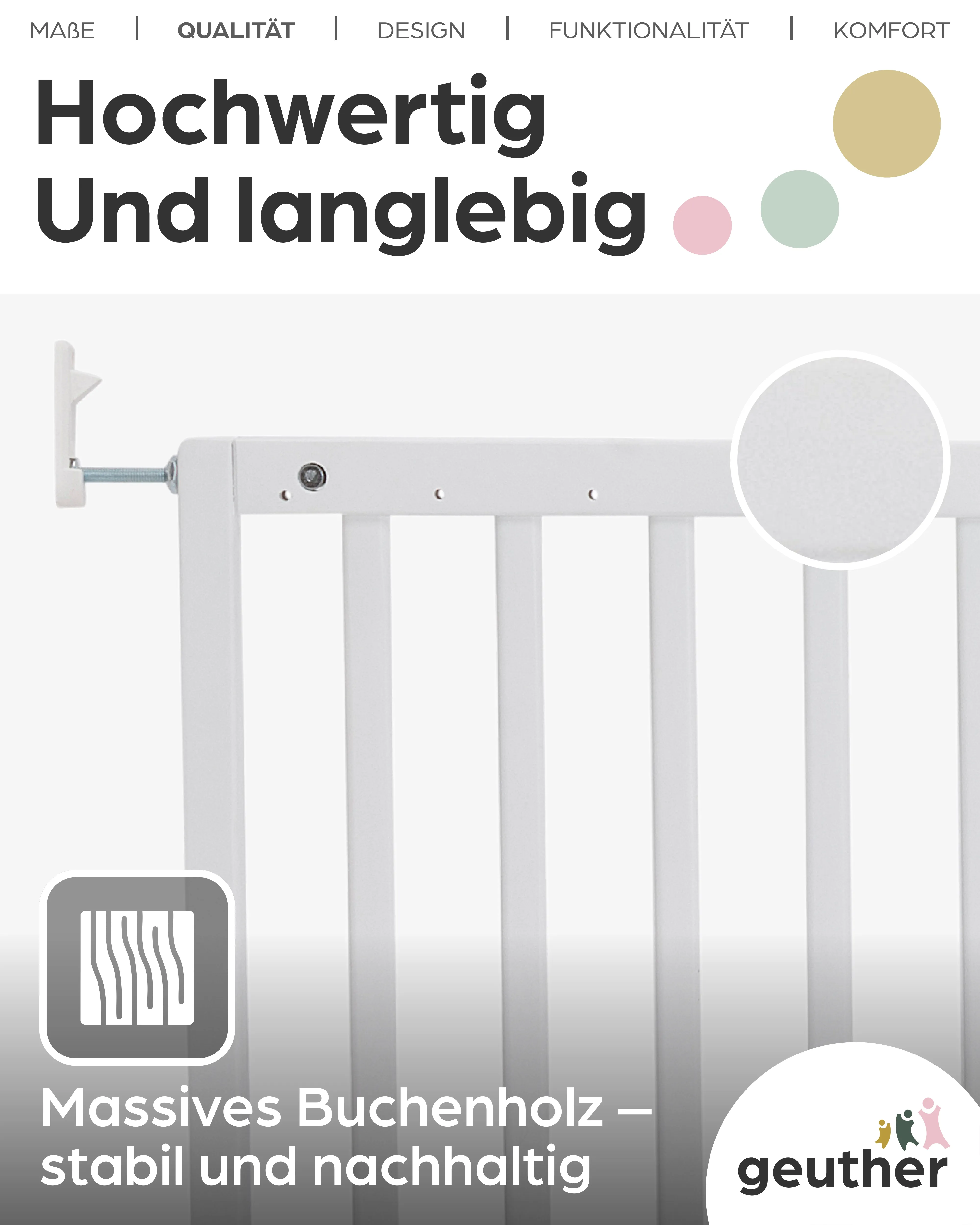 Tür- und Treppenschutzgitter Modilok für Öffnungen 63-103.5 cm aus Holz