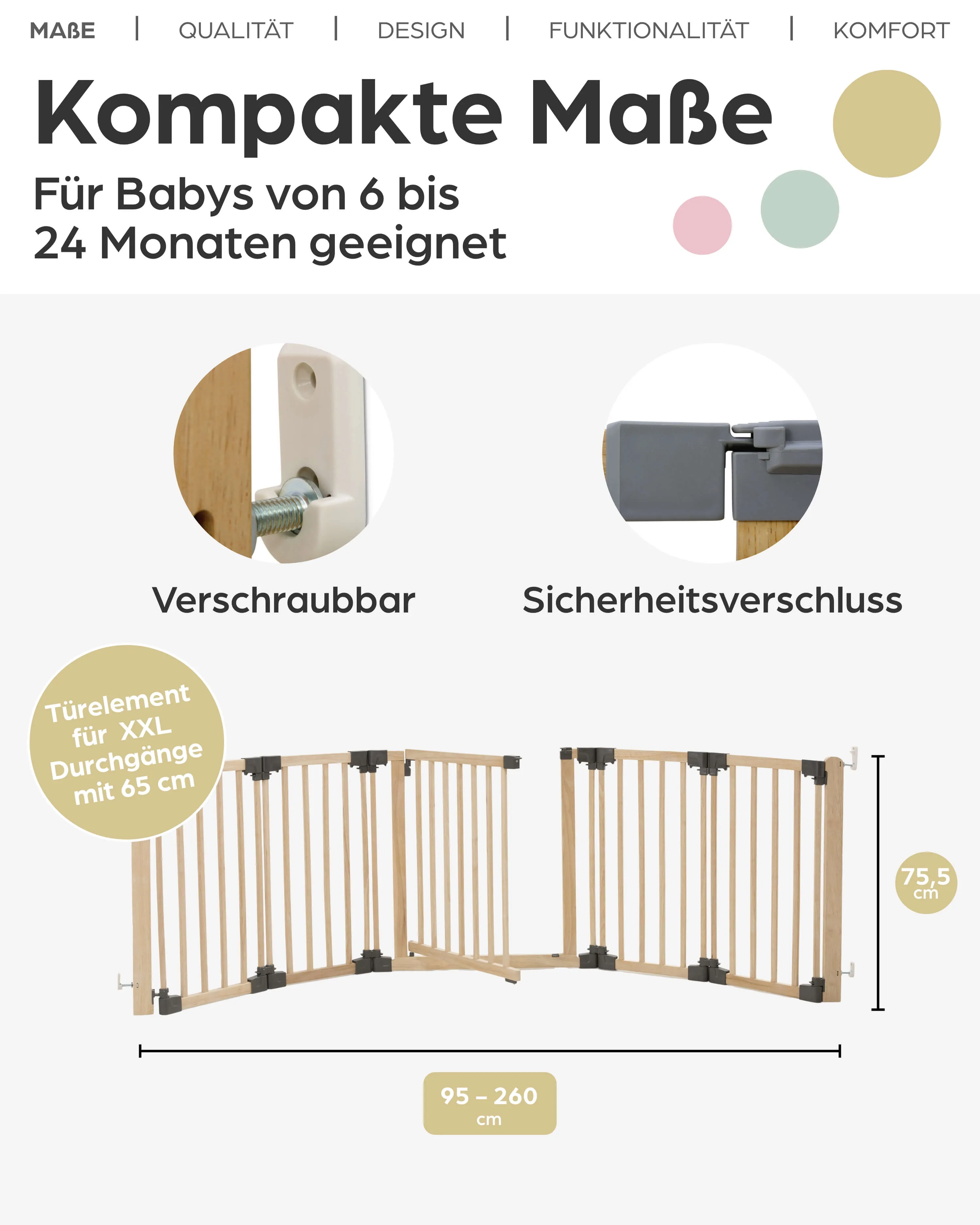 Variables Konfigurationsgitter Yoko für Bereiche von 95 - 260 cm aus Holz