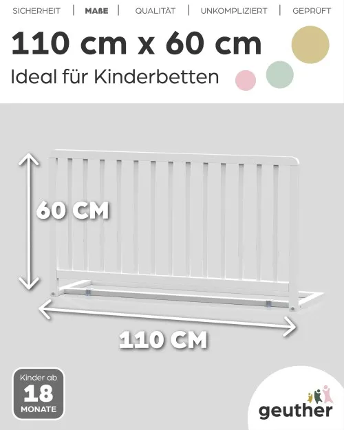 Bettschutzgitter Lissi: 60cm hoch. 110cm lang